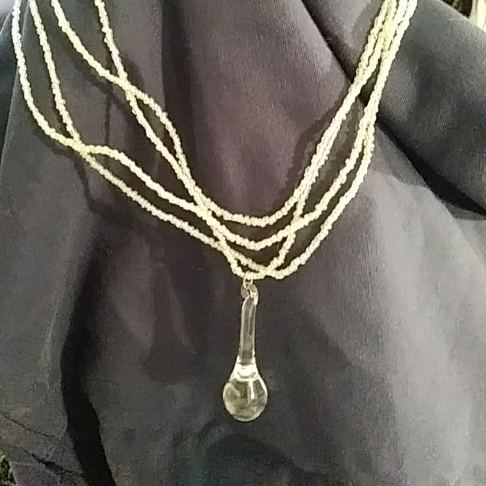 Necklace Crystal Teardrop Hand Crafted cute